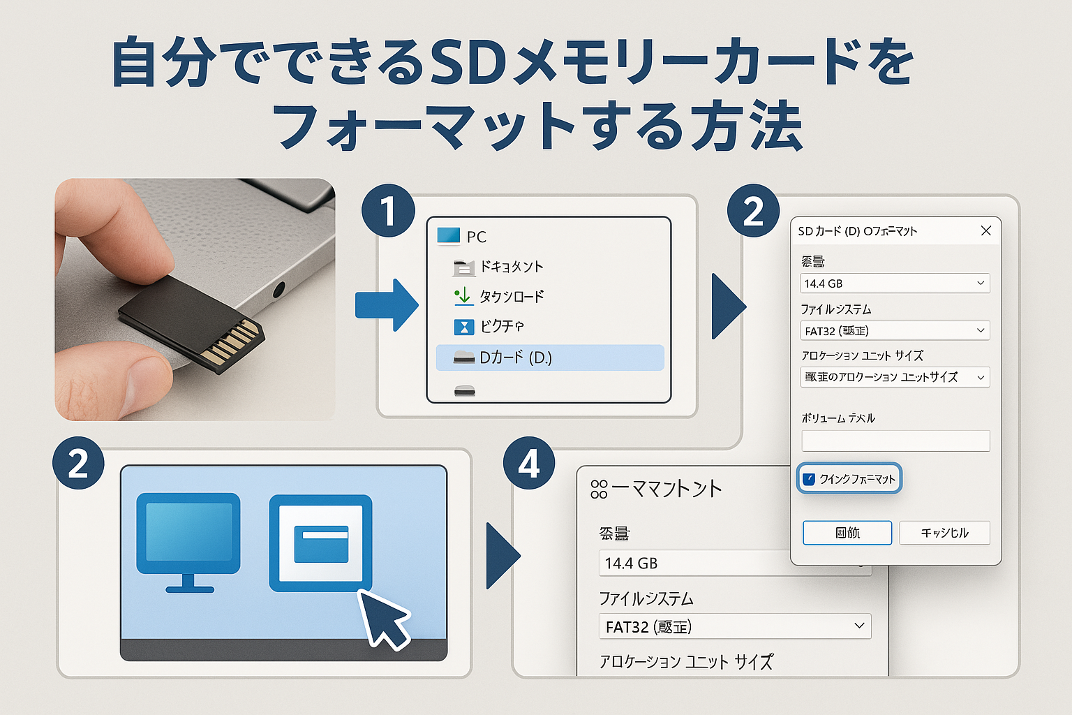Windows10でSDメモリーカードのフォーマットと個人で行う場合の注意点 | データ復旧ナレッジ